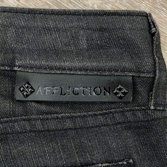 Affliction Womens Black Jeans Premium Bianca Mesh Skinny Fit  Size 26 NWT Moto - Picture 5 of 16